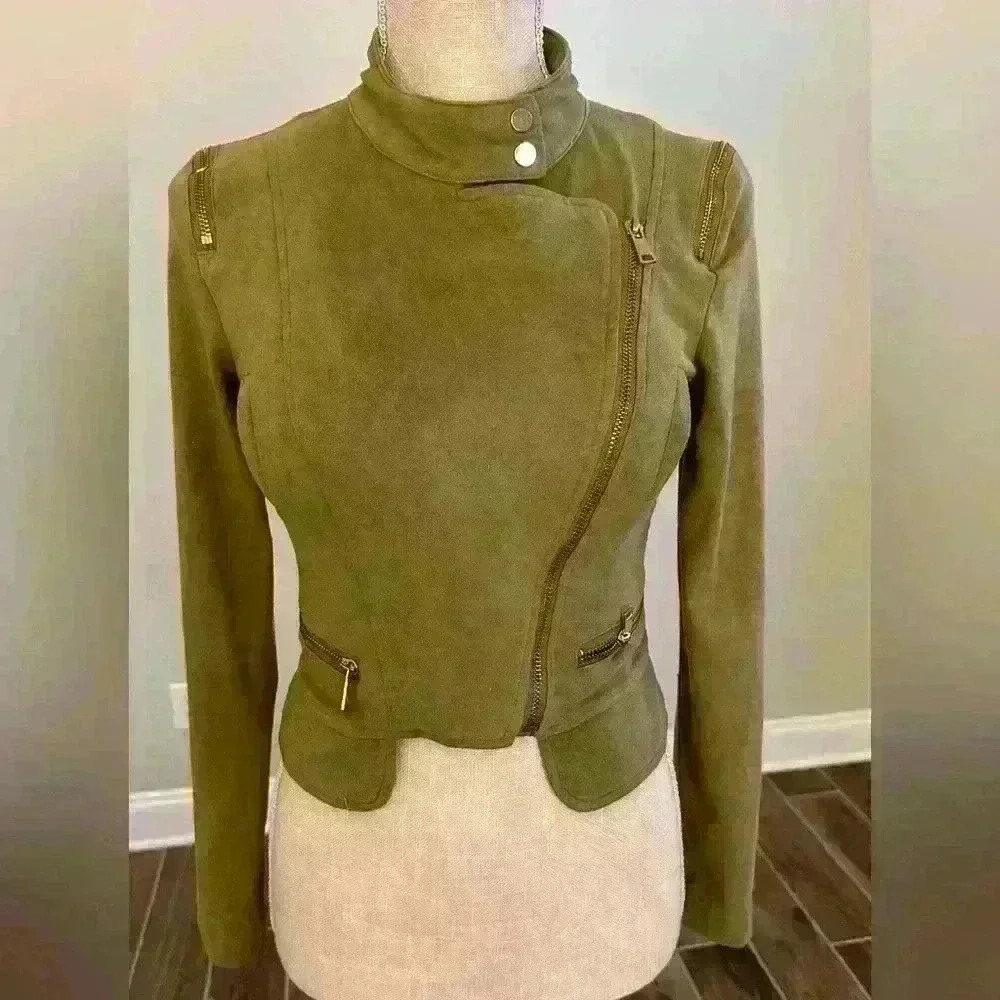 Privy Olive Velvet Jacket - Picture 4 of 10